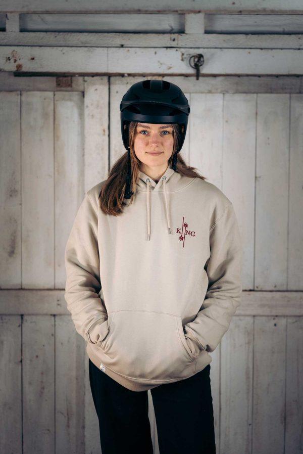 Women's King of Spades hoodie in oatmeal colour.