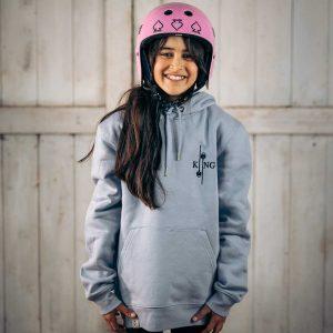 Kiing of Spades Pale Blue Hoodie - Mountain Bile Wear